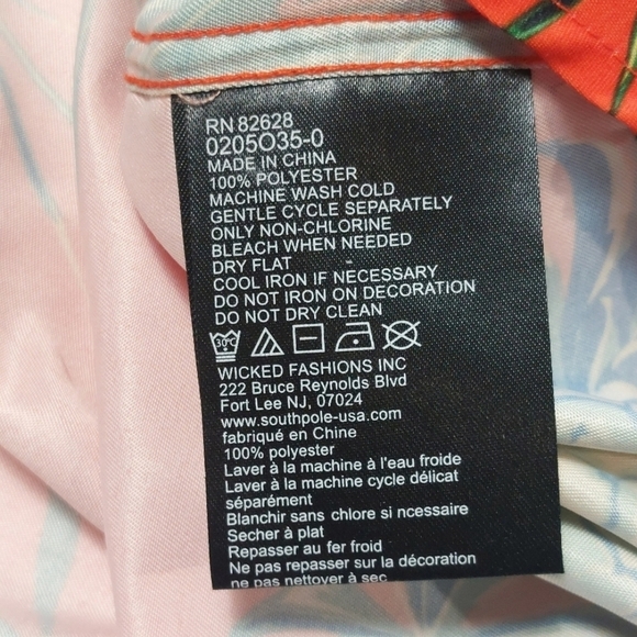 South Pole Tropical Fruit Print Shirt Retro Button Down Casual BOLD SUMMER Lg - Picture 14 of 16
